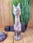 Preview: Standkatze washed mit Verzierungen 30 cm / Holz