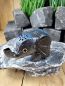 Preview: Elefant silberfarben blau z,B als Schreibtischdeko - 12 cm / Metall
