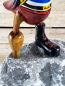 Preview: Laufente Pirat mit Holzbein 25 cm aus Bambus / Teak