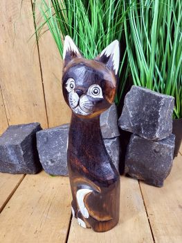 3. Standkatzenset 30-40-50 cm in brauner zeitloser Optik / Holz