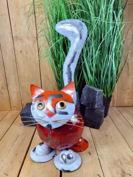 Kater Henry XL rot im vintage look 50 cm / Metall