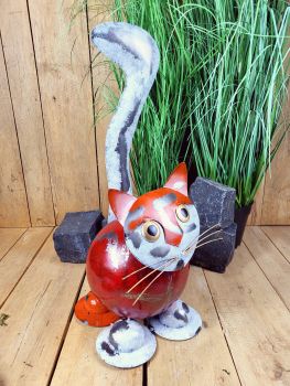 Kater Henry XL rot im vintage look 50 cm / Metall