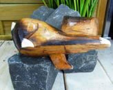Regalkatze / Kantensitzer braun / Holz (R)