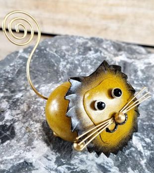 Löwe mit Spiralschwanz für Karten & Geldgeschenke  / Metall
