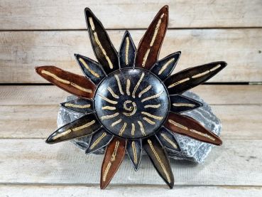 Windlicht Sonne kupfer- silberfarben 28 cm / Metall