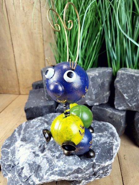 Raupe Adelheid grün blau lemon / Metall