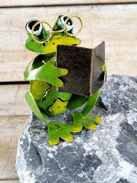 Gesangsfrosch / Frosch mit Buch - Gesangsbuch / Metall