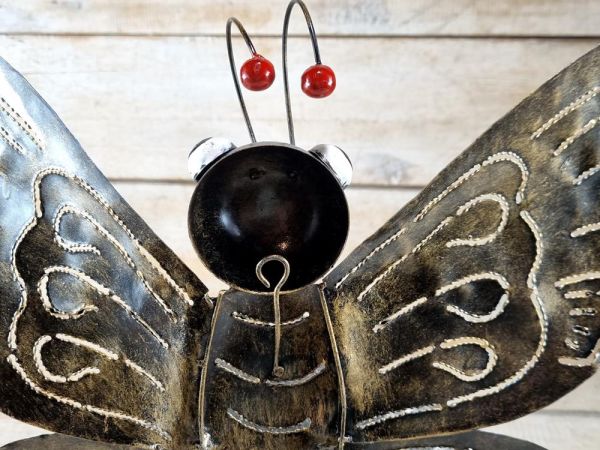Wanddeco Schmetterling grün blau 50 cm / Metall