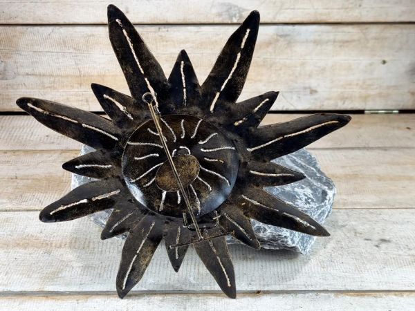 Windlicht Sonne kupfer- silberfarben 28 cm / Metall