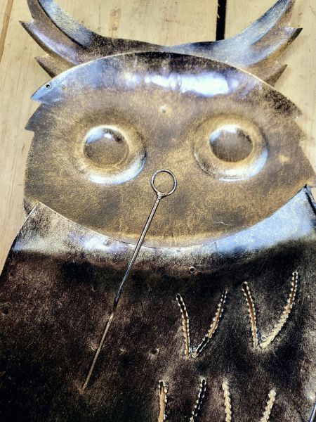 Eule kupferfarben für die Wand 50 cm / Metall