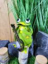 Frosch XL mit Banjo 16 cm / Metall