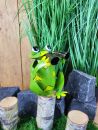 Frosch XL mit Fernglas 16 cm / Metall