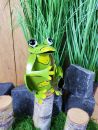 Frosch XL mit Horn 16 cm / Metall