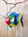 Fisch Os multicolour, aus Metall zum hängen 35 cm